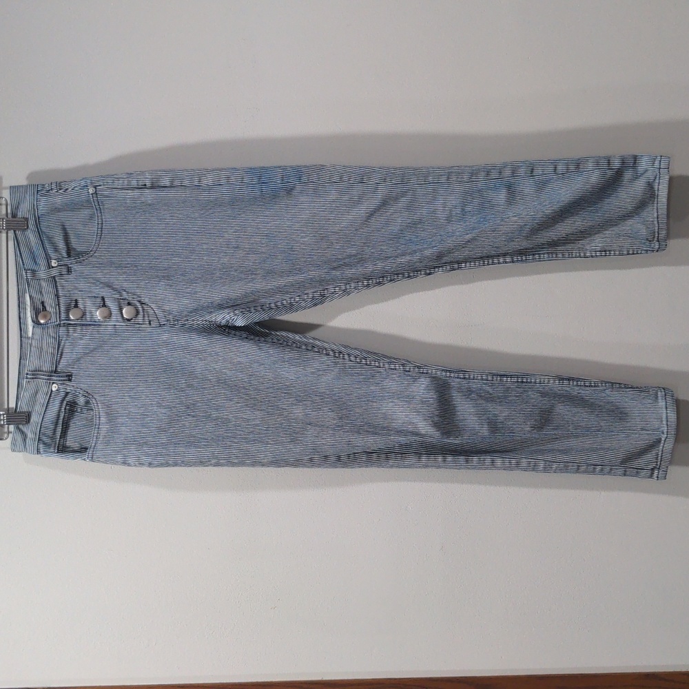 Joie Women's Striped Blue White 4 Button High Rise Jeans Size 29 *Stains